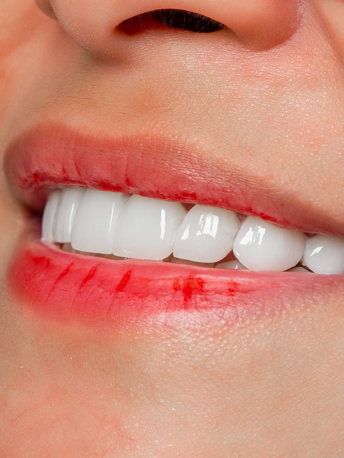 Veneers makeover - close-up of new veneers